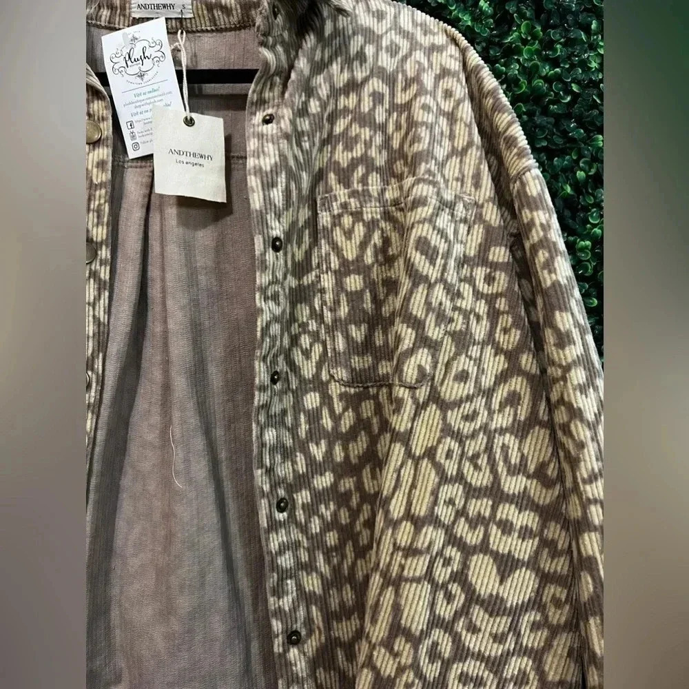 ANDTHEWHY leopard shacket - small NEW - Picture 3 of 8
